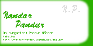 nandor pandur business card